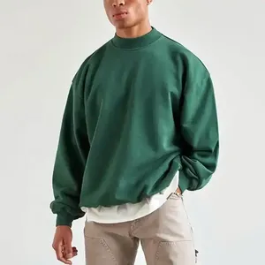 Ensemble de survêtement col rond en coton 100% uni avec logo personnalisé, tailles plus, pour hommes, 2 pièces, short et pantalon de jogging, vente en gros - Product Image 1