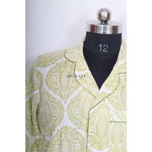 Camisón Kimono Bohemio de Algodón para Mujer, Estilo Indio, Largo Medio, con Cinturón y Botones Decorativos, Ajuste Holgado y Dulce - Product Image 2