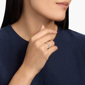 <b>Infinity</b> Twist Micropavé Diamond Wedding Ring in <b>Rose</b> Gold - Product Image 2