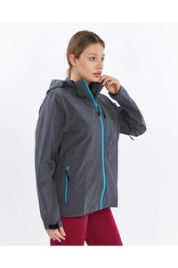 Women <b>Grey</b> Blue Zip Up Softshell <b>Jacket</b> | Technical Windproof <b>Jacket</b>| <b>Waterproof</b> Hiking <b>Jacket</b>| OEM Private Label Manufacturer - Product Image 5