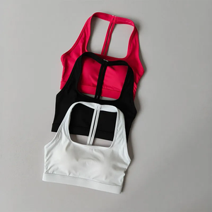 Soutien-gorge de sport d'été pour femme, à col halter en T, antichoc et de maintien, idéal pour la course, le fitness et le yoga - Product Image 1