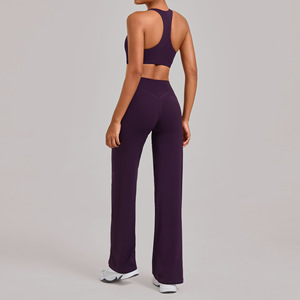 Women Sportswear Workout Sport Flared Gym Fitness Breathable Yoga Active Wear <b>Sets</b> - Product Image 2