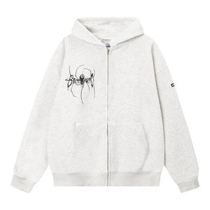 Sudadera con Capucha y Cremallera Wearpex Personalizada con Estampado de Araña Hip Hop, Holgada, Informal, para Parejas, Talla Grande, 100% Algodón - Product Image 3