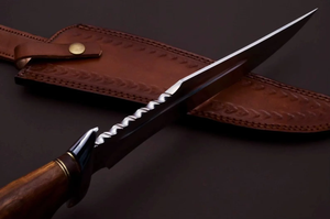 Couteau Bowie LEGACY BLADES en acier au carbone fait main, manche en bois pleine longueur, lame fixe – Fournisseur en gros - Product Image 3