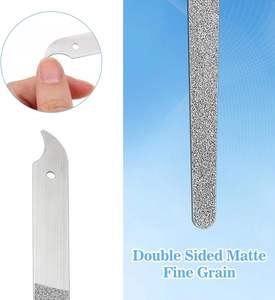 UBI - Juego de 2 Limas de Uñas para Pedicura, Doble Cara, Acero Inoxidable, Diseño de Diamante, Punta Curva y Afilada, Duraderas, 7.9 Pulgadas, Nuevas - Product Image 4