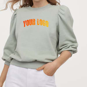 Nouveau sweat-shirt en molleton 100 % coton pour femme, col rond, coupe ample, couleur gris uni, vêtements décontractés - Product Image 6