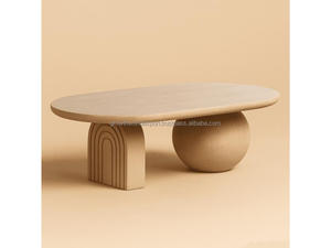Mesa de Centro de Estilo Nórdico Crema, Mesa de Centro Moderna y Minimalista de Madera para Sala de Estar, Diseño Escandinavo de Lujo - Product Image 2