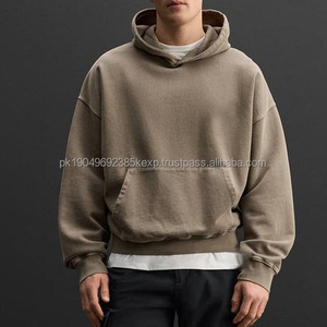 Fabricants de sweats à capuche personnalisés, sweats à capuche pour hommes en coton lourd, surdimensionnés, à épaules tombantes, tissage inversé, double couche - Product Image 5