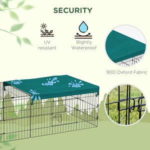 Recinto per Animali Domestici in Acciaio Verde 73 Green con Chiusura a Bottone, per Interni/Esterni, con Tetto per Piccoli Animali, per Conigli e Galline, Utilizzo in Soggiorno - Product Image 4