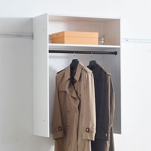 Sistema Armadio a Parete in Legno Bianco Devi: Soluzione di Stoccaggio Elegante e Organizzata - Product Image 4