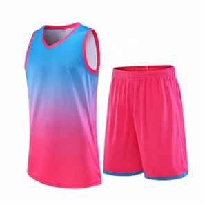 Ensemble d'uniformes de basketball avec maillot et short multicolores, conçu pour l'entraînement et les compétitions - Product Image 1
