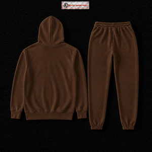 Ensemble de survêtement marron à capuche pour homme avec imprimé motif, sweat-shirt et pantalon décontractés longs, coupe régulière, pour l'automne, ajustement personnalisé - Product Image 6