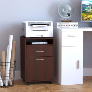 Organizzatore Mobile marrone dello schedario con il supporto della stampante delle ruote con il cassetto per uso dell'ufficio - Product Image 2