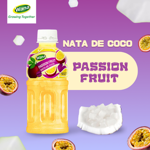 Jugo de Maracuyá con Nata de Coco y Pulpa, Botella PET de 320 ml, Servicio OEM/ODM, Fabricante de Bebidas Wana - Product Image 2