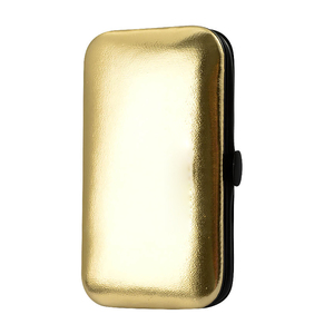Luxury Gold Plated Manicure Sets with Nail Clippers Scissors Cuticle Pushers Nail File Premium <b>Metal</b> Travel Case - Product Image 2