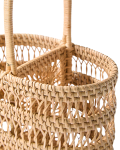 ตะกร้าใส่ขวดไวน์หวายสาน ดีไซน์หูหิ้วทรงกลม ตะกร้าใส่ไวน์แบบยั่งยืน ขายส่งจำนวนมาก ผู้จัดจำหน่าย ของขวัญ ของที่ระลึก - Product Image 5