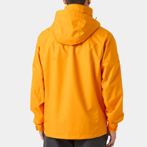 Chaqueta Impermeable con Capucha para Hombre, Color Naranja, Corte Regular, Exterior de Poliéster, Cierre de Cremallera, Estilo Casual, para Otoño - Product Image 2