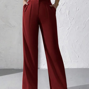 Pantalones Casuales Elegantes de Alta Calidad para Mujer, Pantalones Anchos de Pierna Recta de Color Sólido, Nueva Moda - Product Image 6