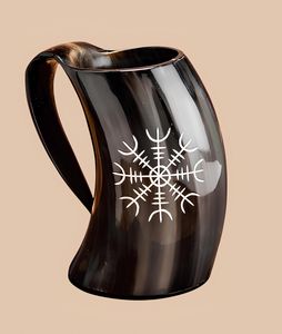 Vintage Horn Mug With Black Handle Reusable Beer <b>Drinkware</b> <b>Accessory</b> - Product Image 4