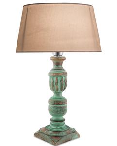 Rustic Wood Table Lamp with Beige Linen Drum Shade Warm White <b>Light</b> for Bedroom Decorative <b>Lighting</b> - Product Image 3