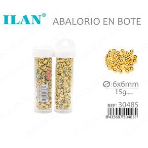 Perline Smiley Face 6x6mm 15g in Barattolo per Creazione di Gioielli - Product Image 3