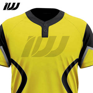 Uniformes de softball respirants sur mesure en gros, maillots à manches courtes à deux boutons, ensembles de softball - Product Image 6