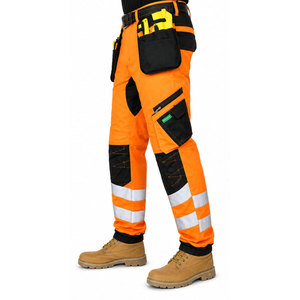 Worsted Casual Workwear <b>Pants</b> Men Reflective High Visibility Breathable <b>Cargo</b> Trousers Outdoor Safety Uniform Workshop Mechanics - Product Image 4