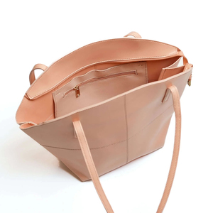 Sac fourre-tout chic pour femme en cuir véritable grande capacité, option de personnalisation, sac à main avec fermeture éclair, look polyvalent et unique pour femme - Product Image 5