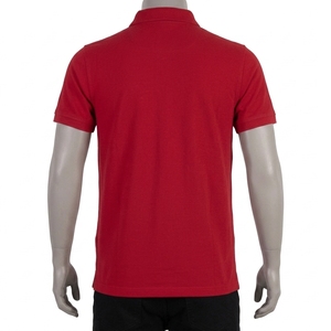 Polo de hombre transpirable de primera calidad, material de algodón y poliéster, color rojo, diseño y logotipo únicos. - Product Image 4