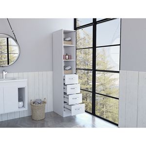 Organizzatore per armadietto Preston in lino con tre ripiani e quattro cassetti - Product Image 6