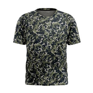 T-shirts pour hommes à imprimé camouflage, qualité supérieure, col rond, très extensibles, entièrement imprimés, prix de gros, faible MOQ - Product Image 1