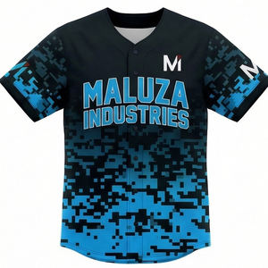 Camiseta de Béisbol Estilo Streetwear, Camuflaje Digital Verde Neón, Ropa Deportiva para Equipos Atléticos, MALUZA INDUSTRIES - Product Image 1