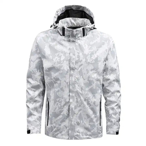 Veste coupe-vent pour homme, écologique, col montant, coupe régulière, en soie/coton, color block, vêtement d'extérieur pour l'hiver - Product Image 4