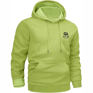 Sweat à capuche unisexe tricoté GYM Active pour homme, motif lettres, 340 GSM, avec cordon de serrage, 100 % coton, prêt pour l'hiver, numérique - Product Image 1