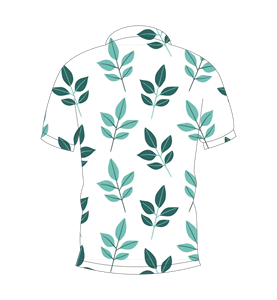 Polo à imprimé feuilles vertes, motif intégral, respirant, décontracté, manches courtes, sublimation, pour l'été - Product Image 2