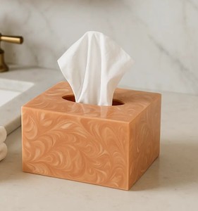Resin Tissue Organizer Elegant Tissue Box Cover for Living Room Bedroom Bathroom and Reception - Product Image 4