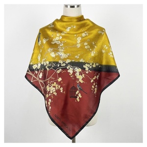 NORTH APPROACH Women's Square <b>Silk</b> Scarf Floral Print Elegant Multi-Functional Fashion Accessory All Seasons - Product Image 1