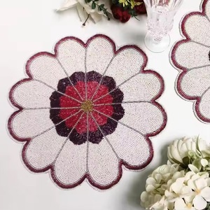 beaded placemat Mimosa Flower Beaded Placemat Mat Mat featuring a <b>butterfly</b> design <b>Butterfly</b> Design Embroidered <b>Dining</b> Mat - Product Image 4