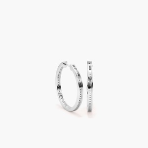 Pendientes de Aro Huggie de Oro Blanco de 14K con Rodio y Diamantes Cultivados en Laboratorio Certificados por GIA para Mujer, Joyería Fina de Lujo, Regalo para Fiesta - Product Image 2