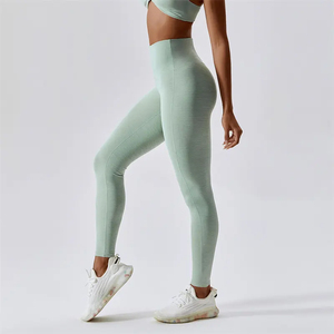 Leggings de Compresión al por Mayor para Mujer, Leggings Deportivos Elásticos de Cintura Alta con Efecto Levanta Glúteos, Pantalones de Yoga Color Nude - Product Image 3