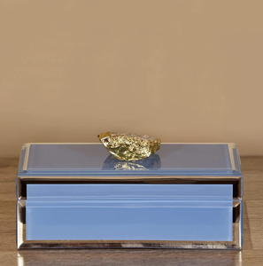 Luxury Silver Border Color Mirror <b>Glass</b> Decorative Storage Box <b>Knob</b> Premium Jewelry Vanity Organizer Boxes Home Decor Lacquer - Product Image 1
