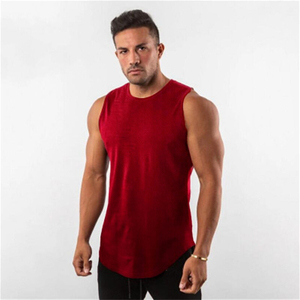 Débardeur sans manches pour homme, été, décontracté, coupe musclée, séchage rapide, respirant, écologique, détail boutonnière avant, couleur personnalisable, Spandex - Product Image 5