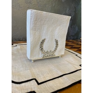 Amazing Golden Metal Napkin Holder with Laurel Design Free Standing Table Decorative <b>Stand</b> - Product Image 2