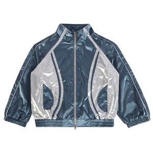 Custom <b>Men's</b> Shiny Nylon Windbreaker Tracksuit Zip Up <b>Jacket</b> and Jogger Set Sportswear - Product Image 5