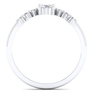 Bague en diamant cultivé en laboratoire HPHT CVD sur mesure REYES, en or blanc massif 14 carats, certifiée IGI, bagues de fiançailles - Product Image 4
