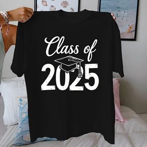 เสื้อยืดผ้าฝ้ายแท้สำหรับผู้หญิง2025ดีไซน์แบบพอดีตัวสไตล์ลำลองพิมพ์ลาย100% ผ้าถัก - Product Image 2