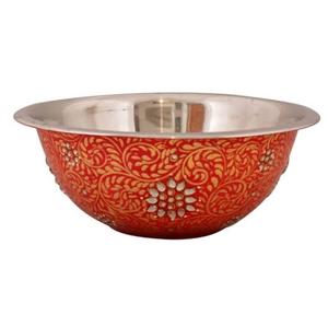 Nuevo Diseño de Tazón para Servir Frutas con Acabado Dorado en el Interior, Tazón de Metal Decorativo Personalizado para Servir Bocadillos, Arroz y Dátiles - Product Image 1