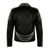 Veste en cuir pour homme personnalisée, style punk rock, cloutée, avec pointes, en cuir de vachette à poils, manteau moto en fourrure de vache, vente en gros, fabricant