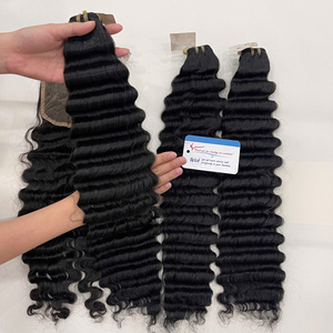 Producto en Oferta: Extensiones de Cabello Virgen Vietnamita con Ondas Profundas, Sin Enredos, Procesadas al Vapor, Reserva Previa - Product Image 1