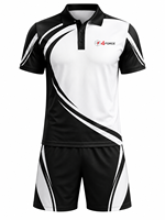 Ensemble de polos sportifs pour hommes 4FORCE, noir et blanc, couleur contrastée, séchage rapide, vêtements d'été avec logo sur le devant, polos et shorts pour hommes